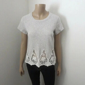 NWT Abercrombie & Fitch Lace Hem T Shirt Size XS